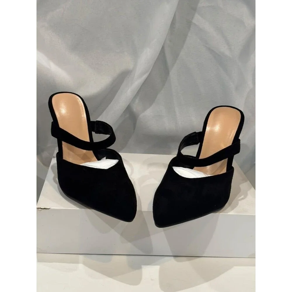 Women’s Black Pointed Toe Slingback High Heel Pumps Size 7 New in Box
